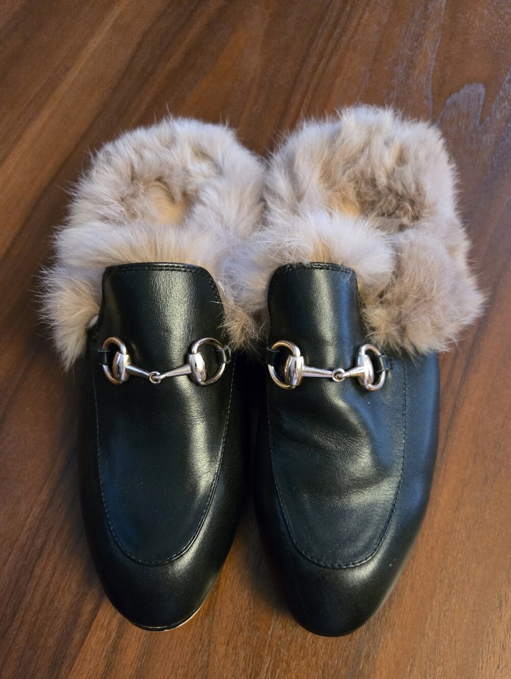 Designer Fur Lined Mules...hardly Worn.